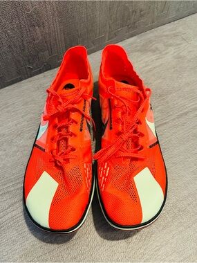 Nike ZoomX DragonFly XC Cross Country Bright Red Orange with light green spikes